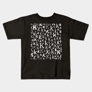 K - Typography (White) Kids T-Shirt